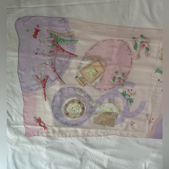 WINTER SPECIAL SALE ‼️ Authentic Vintage Chanel silk chiffon scarf! - Picture 3 of 16